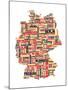 City Text Map of Germany-Michael Tompsett-Mounted Art Print