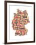 City Text Map of Germany-Michael Tompsett-Framed Art Print