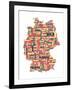 City Text Map of Germany-Michael Tompsett-Framed Art Print