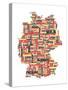 City Text Map of Germany-Michael Tompsett-Stretched Canvas