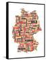 City Text Map of Germany-Michael Tompsett-Framed Stretched Canvas