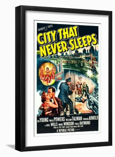 City That Never Sleeps-null-Framed Art Print