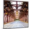 City Traffic Bridge-null-Mounted Art Print