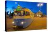City Trams at Dusk, Drottningtorget, Gothenburg, Sweden, Scandinavia, Europe-Frank Fell-Stretched Canvas