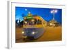 City Trams at Dusk, Drottningtorget, Gothenburg, Sweden, Scandinavia, Europe-Frank Fell-Framed Photographic Print