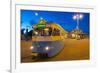 City Trams at Dusk, Drottningtorget, Gothenburg, Sweden, Scandinavia, Europe-Frank Fell-Framed Photographic Print