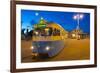 City Trams at Dusk, Drottningtorget, Gothenburg, Sweden, Scandinavia, Europe-Frank Fell-Framed Photographic Print