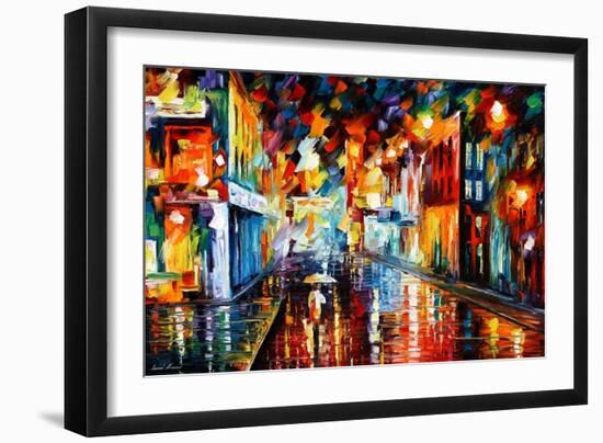 City Under Rain-Leonid Afremov-Framed Art Print