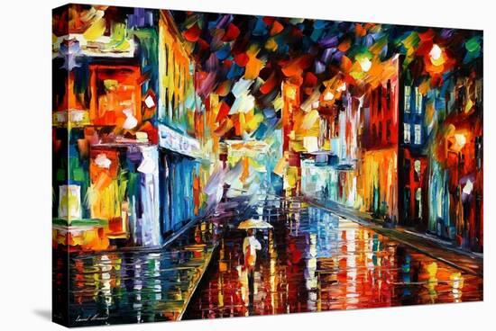 City Under Rain-Leonid Afremov-Stretched Canvas