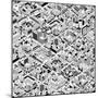City Urban Blocks Seamless Pattern (Large) in Isometric Projection is Hand Drawing with Perimeter B-vook-Mounted Art Print