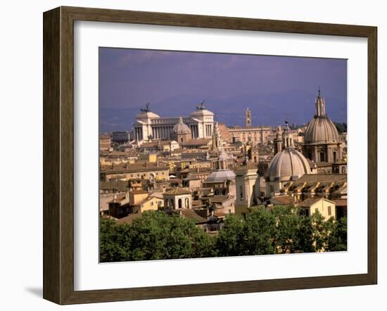City View and Monumento Vittorio Emanuele Il, The Vatican, Rome, Italy-Walter Bibikow-Framed Premium Photographic Print