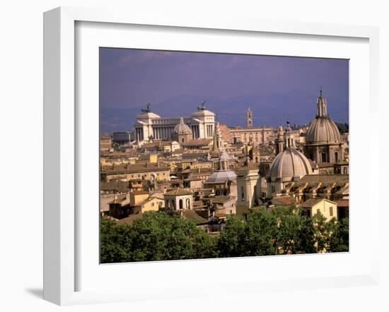 City View and Monumento Vittorio Emanuele Il, The Vatican, Rome, Italy-Walter Bibikow-Framed Premium Photographic Print