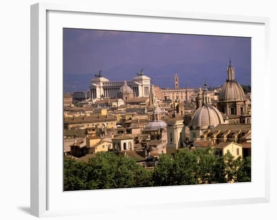 City View and Monumento Vittorio Emanuele Il, The Vatican, Rome, Italy-Walter Bibikow-Framed Photographic Print