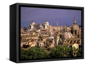 City View and Monumento Vittorio Emanuele Il, The Vatican, Rome, Italy-Walter Bibikow-Framed Stretched Canvas