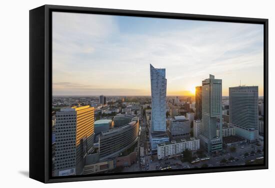 City View from Palace of Culture and Science, Warsaw, Poland, Europe-Christian Kober-Framed Stretched Canvas