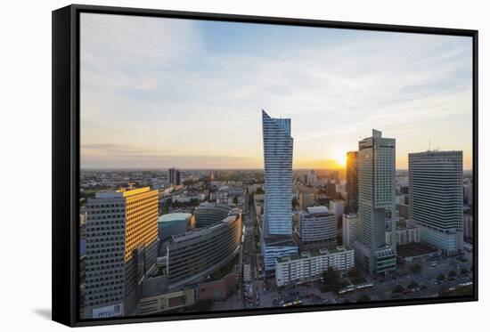 City View from Palace of Culture and Science, Warsaw, Poland, Europe-Christian Kober-Framed Stretched Canvas