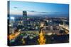 City View from Palace of Culture and Science, Warsaw, Poland, Europe-Christian Kober-Stretched Canvas