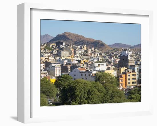 City view from Plato. The capital Praia on the Ilha de Santiago, Cape Verde.-Martin Zwick-Framed Photographic Print