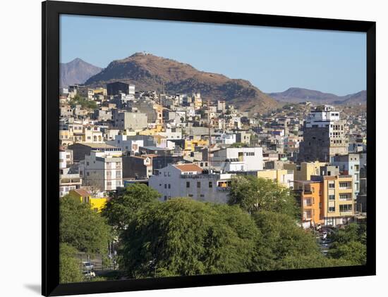 City view from Plato. The capital Praia on the Ilha de Santiago, Cape Verde.-Martin Zwick-Framed Photographic Print