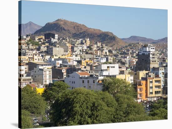 City view from Plato. The capital Praia on the Ilha de Santiago, Cape Verde.-Martin Zwick-Stretched Canvas