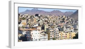 City view from Plato towards the western quarters. The capital Praia on Santiago Island-Martin Zwick-Framed Photographic Print