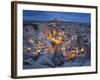 City View of Gšreme by Night, Cappadocia, Anatolia, Turkey-Rainer Mirau-Framed Photographic Print