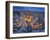 City View of Gšreme by Night, Cappadocia, Anatolia, Turkey-Rainer Mirau-Framed Photographic Print