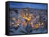 City View of Gšreme by Night, Cappadocia, Anatolia, Turkey-Rainer Mirau-Framed Stretched Canvas