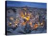 City View of Gšreme by Night, Cappadocia, Anatolia, Turkey-Rainer Mirau-Stretched Canvas