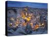 City View of Gšreme by Night, Cappadocia, Anatolia, Turkey-Rainer Mirau-Stretched Canvas