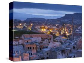 City View of Gšreme by Night, Cappadocia, Anatolia, Turkey-Rainer Mirau-Stretched Canvas