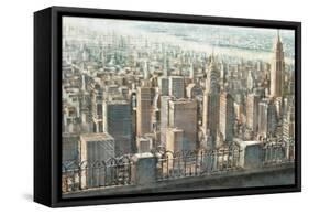 City View of Manhattan-Matthew Daniels-Framed Stretched Canvas