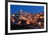 City view of Matera at night, Matera, Basilicata, Italy, Europe-Karen Deakin-Framed Photographic Print