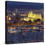 City View of Palma Di Majorca, Cathedral La Seu, Harbour, Majorca, Spain-Rainer Mirau-Stretched Canvas