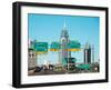 City View of Pensacola, Florida, Skyline from the Highway with Big Road Signs and High Houses-Sonja Filitz-Framed Photographic Print