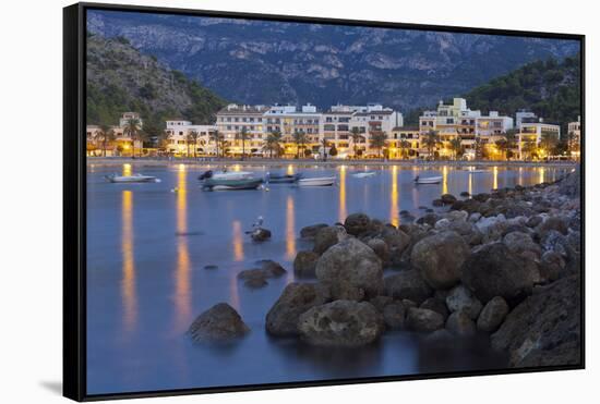 City View of Port De S?ller, Evening, Majorca, Spain-Rainer Mirau-Framed Stretched Canvas