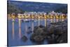 City View of Port De S?ller, Evening, Majorca, Spain-Rainer Mirau-Stretched Canvas