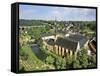 City View of St. Johanneskirche and Abbey Neumuenster, Grund, Luxemburg, Luxembourg-Miva Stock-Framed Stretched Canvas