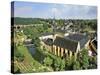 City View of St. Johanneskirche and Abbey Neumuenster, Grund, Luxemburg, Luxembourg-Miva Stock-Stretched Canvas