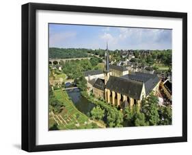 City View of St. Johanneskirche and Abbey Neumuenster, Grund, Luxemburg, Luxembourg-Miva Stock-Framed Premium Photographic Print