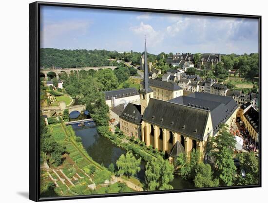 City View of St. Johanneskirche and Abbey Neumuenster, Grund, Luxemburg, Luxembourg-Miva Stock-Framed Photographic Print