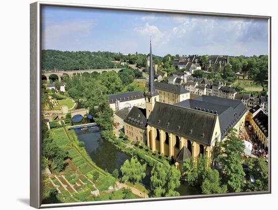 City View of St. Johanneskirche and Abbey Neumuenster, Grund, Luxemburg, Luxembourg-Miva Stock-Framed Photographic Print