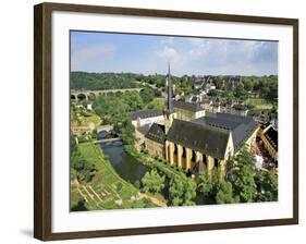 City View of St. Johanneskirche and Abbey Neumuenster, Grund, Luxemburg, Luxembourg-Miva Stock-Framed Photographic Print