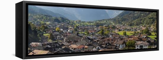 City view of Tonadico in the valley of Primiero in the Dolomites of Trentino, Italy.-Martin Zwick-Framed Stretched Canvas