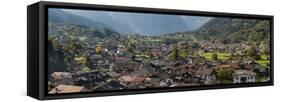 City view of Tonadico in the valley of Primiero in the Dolomites of Trentino, Italy.-Martin Zwick-Framed Stretched Canvas