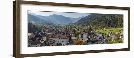 City view of Tonadico in the valley of Primiero in the Dolomites of Trentino, Italy.-Martin Zwick-Framed Photographic Print