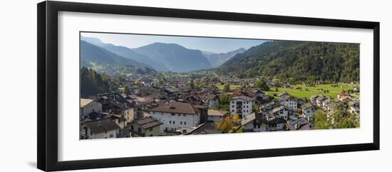 City view of Tonadico in the valley of Primiero in the Dolomites of Trentino, Italy.-Martin Zwick-Framed Photographic Print