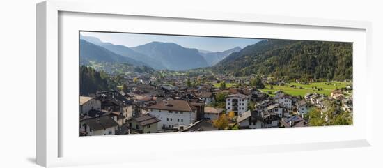 City view of Tonadico in the valley of Primiero in the Dolomites of Trentino, Italy.-Martin Zwick-Framed Photographic Print