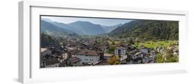 City view of Tonadico in the valley of Primiero in the Dolomites of Trentino, Italy.-Martin Zwick-Framed Photographic Print