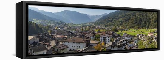 City view of Tonadico in the valley of Primiero in the Dolomites of Trentino, Italy.-Martin Zwick-Framed Stretched Canvas